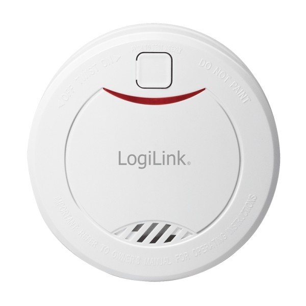 DETECTOR de fum LOGILINK, montare tavan/ perete, alarma 85 dB, buton test, baterie 3V, VdS, alb &quot;SC0010&quot;