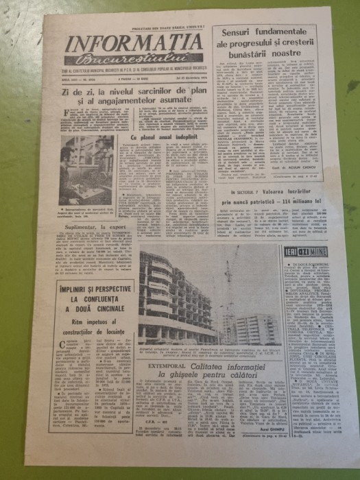 informatia bucurestiului 25 decembrie 1975