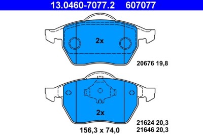 ATE 13.0460-7077.2 set placute frana,frana disc foto