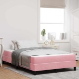 VidaXL Pat boxspring cu saltea cu saltea Roz 120 x 200 cm Catifea