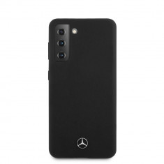 Husa Mercedes pentru Samsung Galaxy S21 Plus 6.7&amp;quot;, Silicone Line Collection, Negru foto