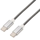 Cumpara ieftin Cablu de incarcare si transfer de date GoGEN USB-C/USB-C, 2 metri, impletitura