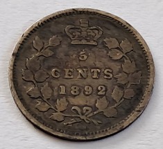 Canada, 5 Cents 1892, Regina Victoria