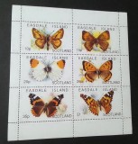 Minibloc Scoția Easdale Island - Fluturi Mari Britanie, Amiralul Roșu, Fluturele Scaieților, Aurora, Emisiune Locală, 6v, MNH -A333