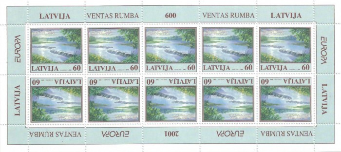 |Letonia, minicoala, Europa CEPT, 2001, MNH