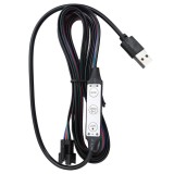 Cumpara ieftin Cadru de pat cu LED, negru, 120 x 200 cm, piele ecologica