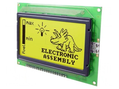 Afișaj LCD Grafic 128x64 Galben-Verde 93x70mm foto