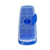 Forma pentru cuburi de gheata Flippy, 14 cuburi, reutilizabil, plastic alimentar, cu capac, orificiu umplere, dreptunghiulara, 29.5 x 12.5 x4 cm, alba