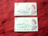 2 Timbre Bahamas colonie britanica 1967 R.Elisabeta II, 5 si 10c, Nestampilat