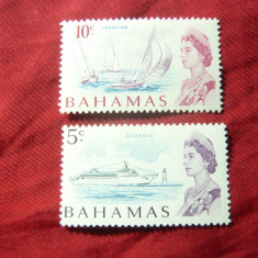 2 Timbre Bahamas colonie britanica 1967 R.Elisabeta II, 5 si 10c