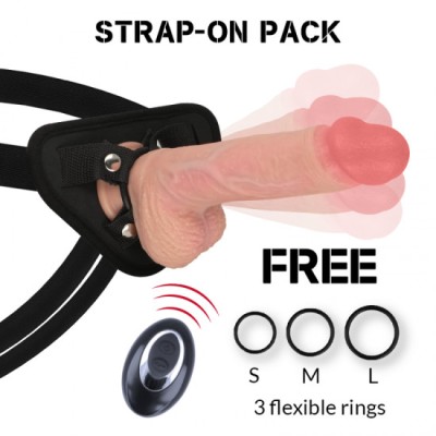 ROCKARMY - HARNESS + LIQUID SILICONE VIBRATOR PREMIUM APACHE REMOTE CONTROL 20.5 CM -O- 4.62 CM foto