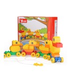 Set blocuri de constructie din 28 de piese pentru copii, model trenulet cu Duck Family, Oem