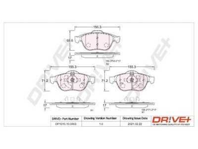 Dr!ve+ DP1010.10.0863 set placute frana,frana disc foto