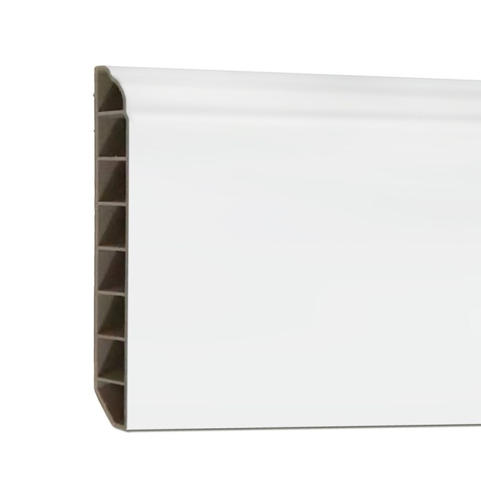 Bordură de podea din vinil SPC Alb-zăpadă 2400x100x12 mm