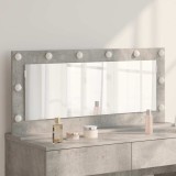 vidaXL Oglindă de toaletă cu lumini LED Gri Ciment 100x45x18 cm