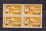 1963 LP 567- 50 DE ANI DE LA MOARTEA LUI A. VLAICU-SUPRATIPAR BLOC 4 TIMBRE MNH, Nestampilat