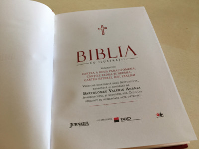 BIBLIA ANANIA CU ILUSTRATII VOL.3- PSALMII CARTEA LUI IOV EZDRA NEEMIA ESTERA... foto