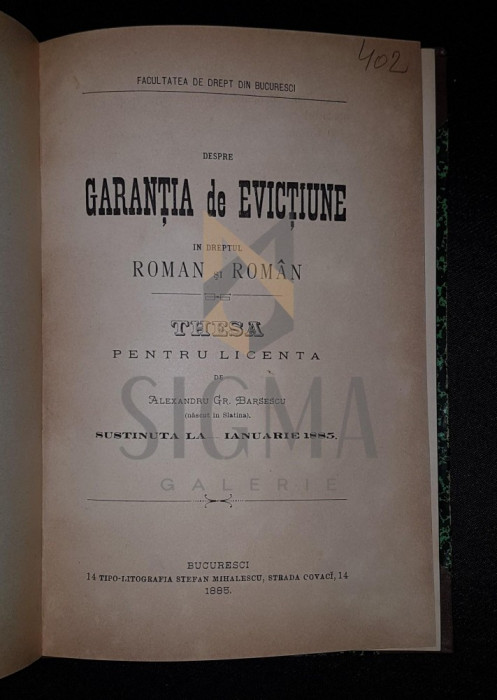 BARSESCU GRIGORE ALEXANDRU (TEZA PENTRU LICENTA!), EXEMPLAR CU DEDICATIE !