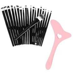 Set Profesional de Machiaj cu 20 de Pensule Antialergice si Sablon Multifunctional 4-in-1 Eyeliner din Silicon in Nuanta Roz