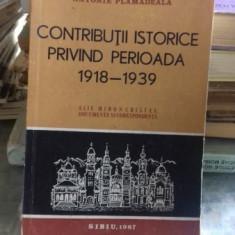 CONTRIBUTII ISTORICE PRIVIND PERIOADA 1918-1939 - ANTONIE PLAMADEALA