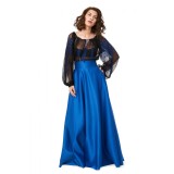 Fusta lunga in clos din tafta Royal Blue