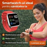 Cumpara ieftin SMARTECH SmartWatch cu Senzor Glucometru, Apel Bluetooth, Ritm Cardiac, Nivel Oxigen, Tensiune Arteriala, Temperatura Corporala, Nivel Stres, Vreme, C