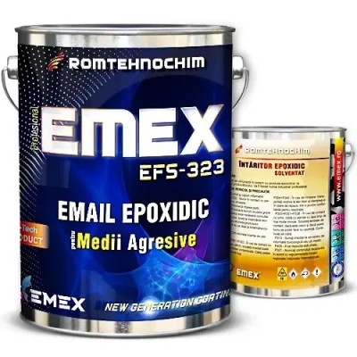 Pachet Email Epoxidic cu Microfulgi &amp;ldquo;Emex EFS-323&amp;rdquo; - Albastru - Bid. 20 Kg + Intaritor 4.30 Kg foto