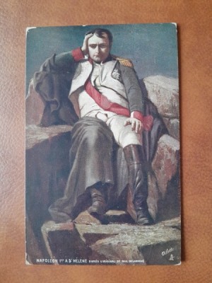 Napoleon Bonaparte pe insula Sf. Elena, carte postala ilustrata foto