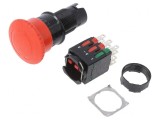 Comutator de Siguranță 16mm 2NC 2NO Roșu