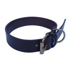 Zgarda pentru caini, piele naturala ciocolatiu 70 x 3.5 cm, ajustabila 48-59 cm