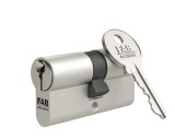 Cilindru usa FAB 30/30 mm, 3 chei, pentru santier, nichel satinat