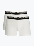 Set 2 perechi de boxeri barbati cu logo, Alb, M