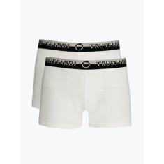 Set 2 perechi de boxeri barbati cu logo, Alb, M