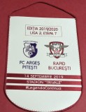 Fanion (protocol) meci fotbal FC ARGES PITESTI - RAPID BUCURESTI (14.09.2019 - Liga 2-a etapa 7)