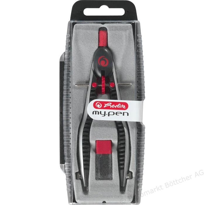 Compas My.Pen cu sistem setare rapida negru/gri Herlitz