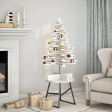 VidaXL Brad de Crăciun decorativ, alb, 100 cm, lemn de pin masiv