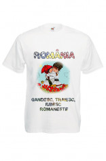 TRICOU SUVENIR ROMANIA &amp;quot;GANDESC, TRAIESC, IUBESC ROMANESTE&amp;quot; foto