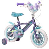 Bicicleta cu roti ajutatoare, Huffy, Disney Frozen, 12 inch, Mov