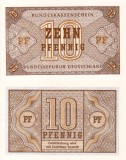 Germania 10 Pfennig 1967 UNC Bancnota Neagra Europa Numismatica Colectie