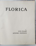 Carte Florica de Ion Pillat, Ilustrații Ştefan Popescu, Ediție Bibliofilă Colecție 1926, Semnată, Legătură Piele, Format 40x32 cm