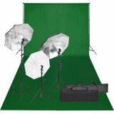 Kit studio foto cu set de lumina si fundal GartenMobel Dekor, vidaXL