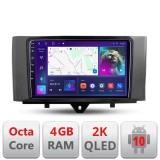 Navigatie Smart For Two 2010-2015 C-Smart10 Android Octa Core Ecran 2K QLED GPS 4G 4+32GB 360 KIT-SMART10+EDT-E409-2K CarStore Technology