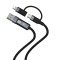 Cablu 4in1 Tellur USB/Type-C to Type-C (PD65W)/Lightning (PD20W), 1m, negru