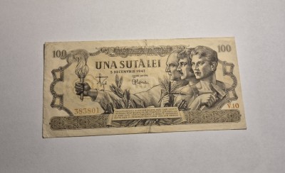 100 lei 1947 Decembrie Piesa Frumoasa foto
