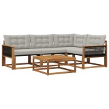 vidaXL Set de canapele de exterior 5 pcs Natural și gri deschis 3381407