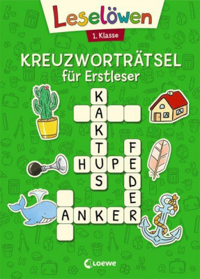 Lesel&amp;ouml;wen Kreuzwortr&amp;auml;tsel f&amp;uuml;r Erstleser - 1. Klasse (Gr&amp;uuml;n) foto