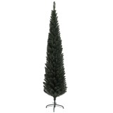 HOMCOM Brad de Crăciun Artificial &Icirc;nalt de 195 cm cu 390 Crengi, &Icirc;ngust și Spațiu Economic, &Oslash;55x195 cm, Verde | Aosom Romania
