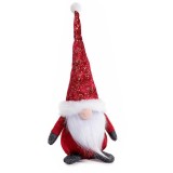 Figurina Mos Craciun textil multicolor cm 12x9x33 H