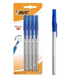 Set Pixuri BIC Round Stick Exact, 0.7mm, Albastru, 4 Bucăți