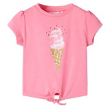 Tricou pentru copii, roz fosforescent, 116 GartenMobel Dekor, vidaXL